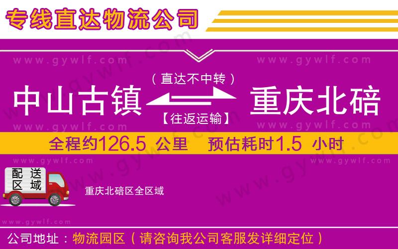 中山古鎮(zhèn)到重慶北碚區(qū)物流公司